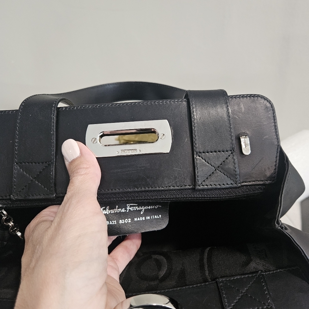 Salvatore Ferragamo Gancini Leather Handbag - Picture 12 of 14